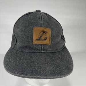 LA Lakers NBA Hat Ultra Game Adult Snapback Cap Gray Canvas Leather Patch Logo